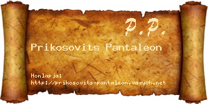 Prikosovits Pantaleon névjegykártya